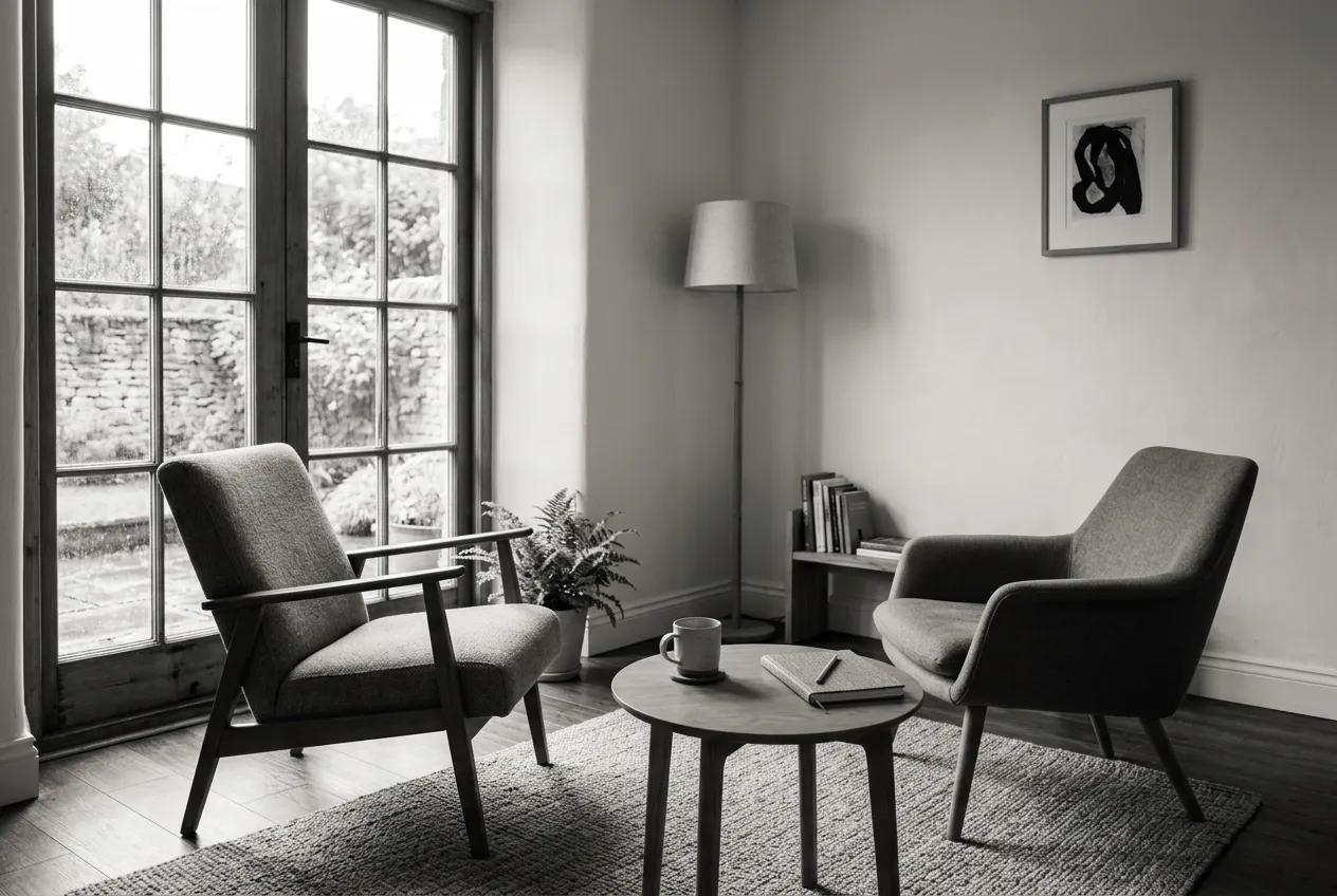 A quiet, attuned therapy room in Beverly Hills where the depth work happens